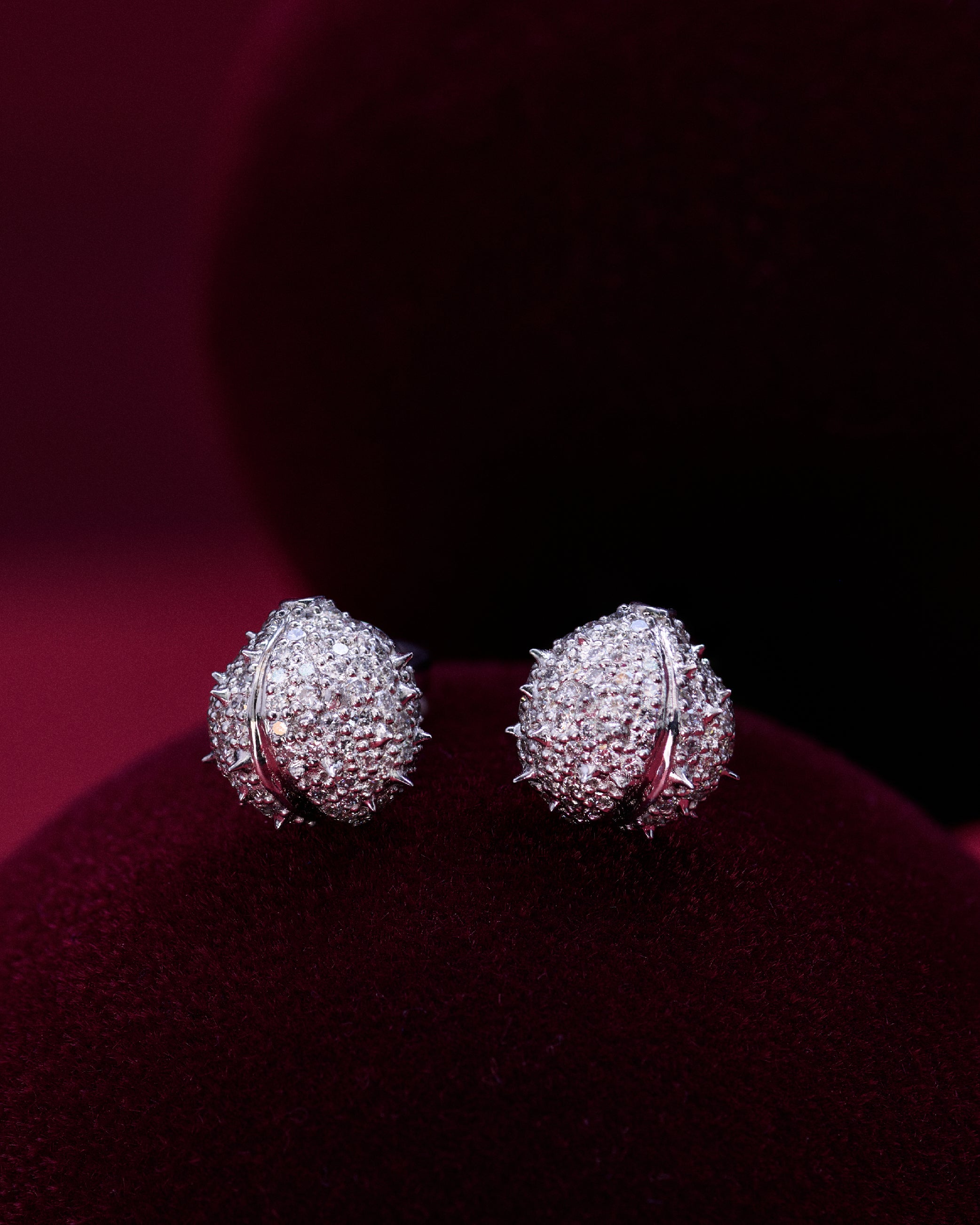 K51 Chestnut earrings with diamonds