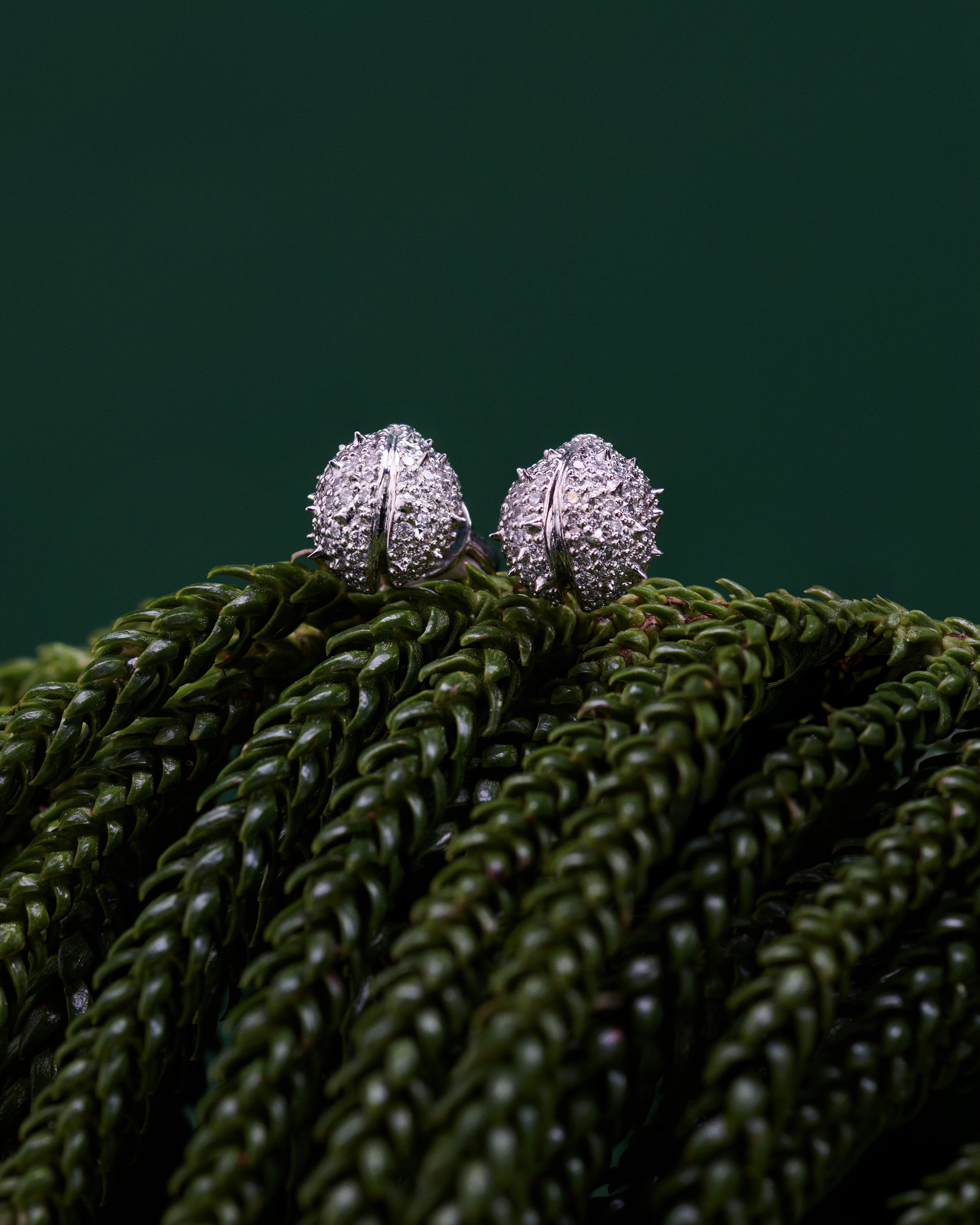 K51 Chestnut earrings with diamonds