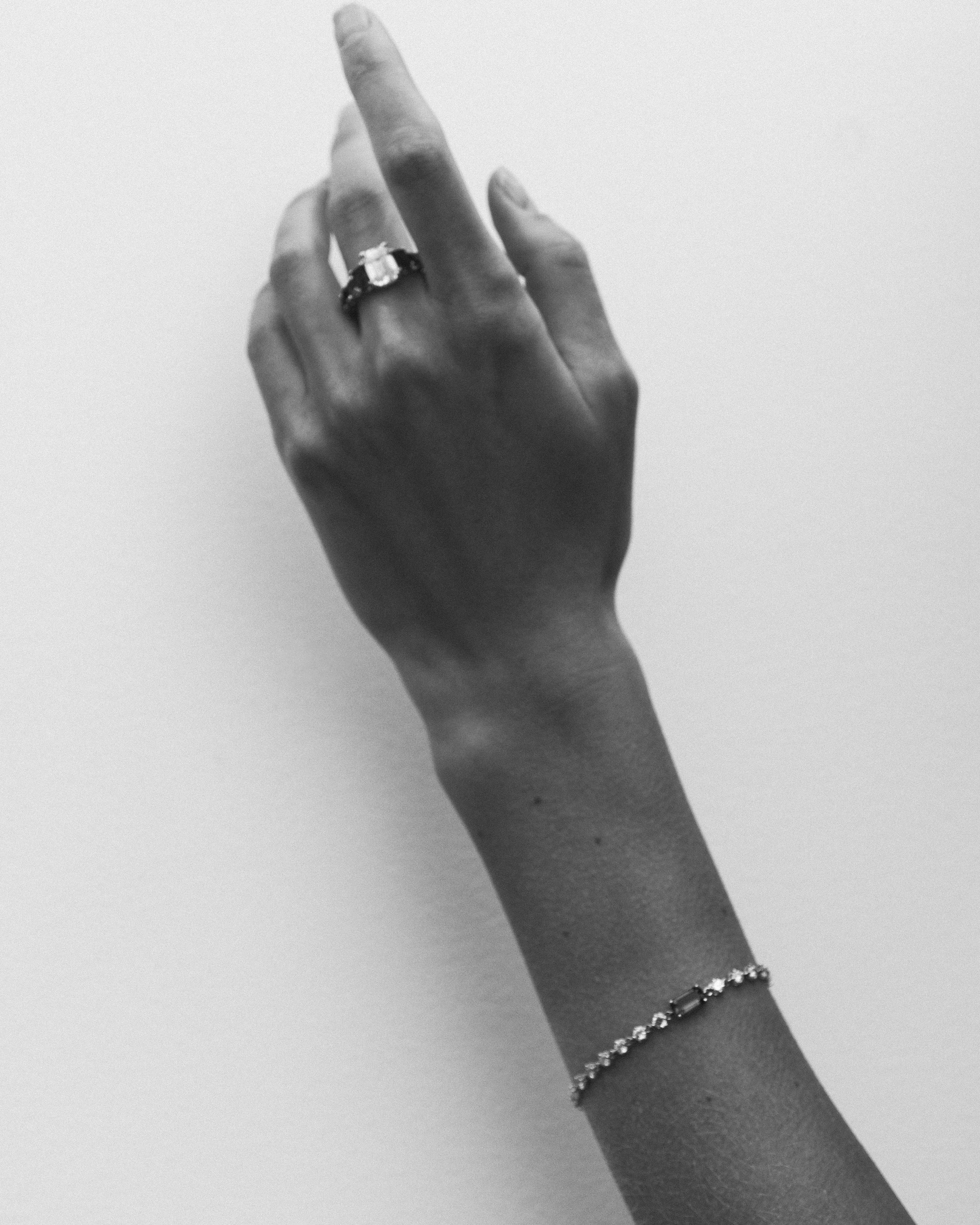 EL16 Ring with a diamond and emeralds PRICE ON DEMAND