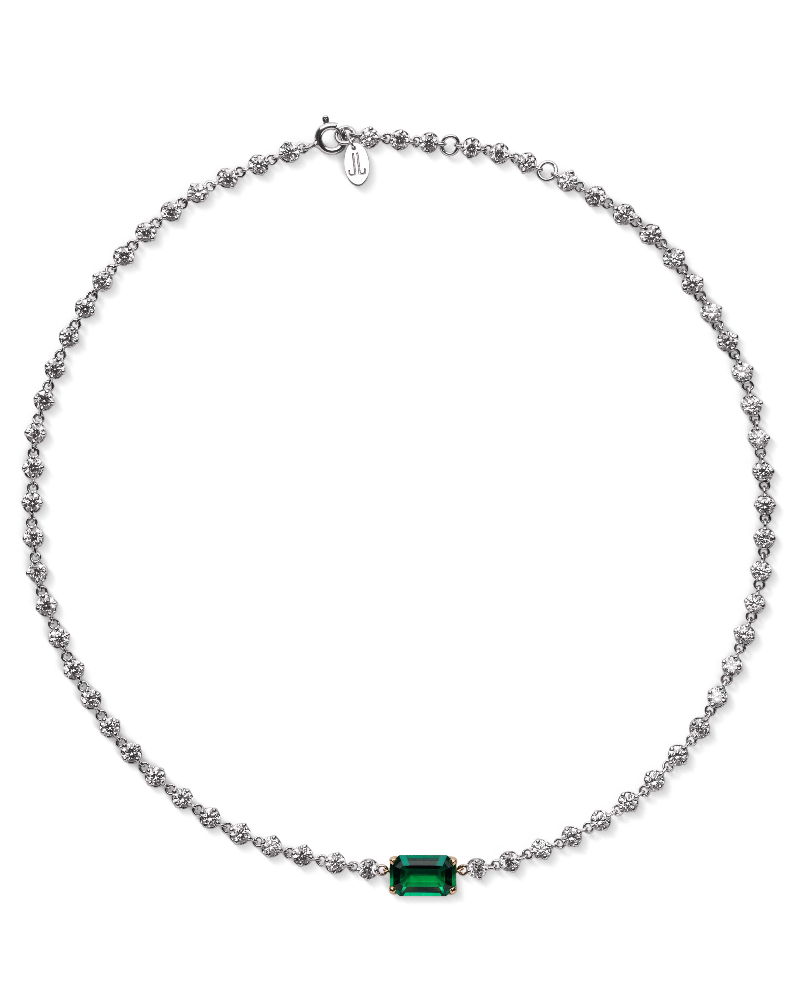 EL19 Necklace with diamonds and emerald