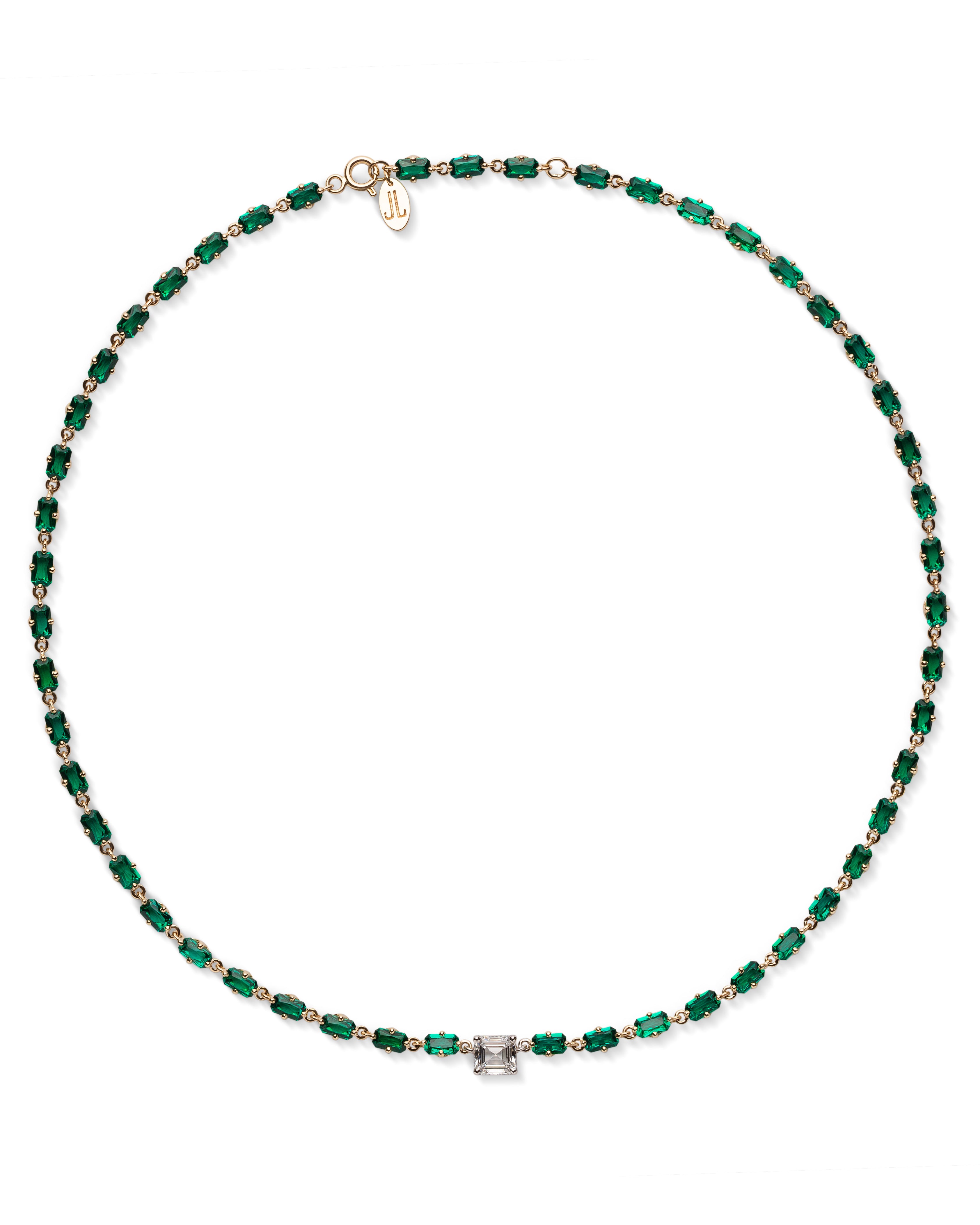 EL20 Necklace with diamond and emeralds