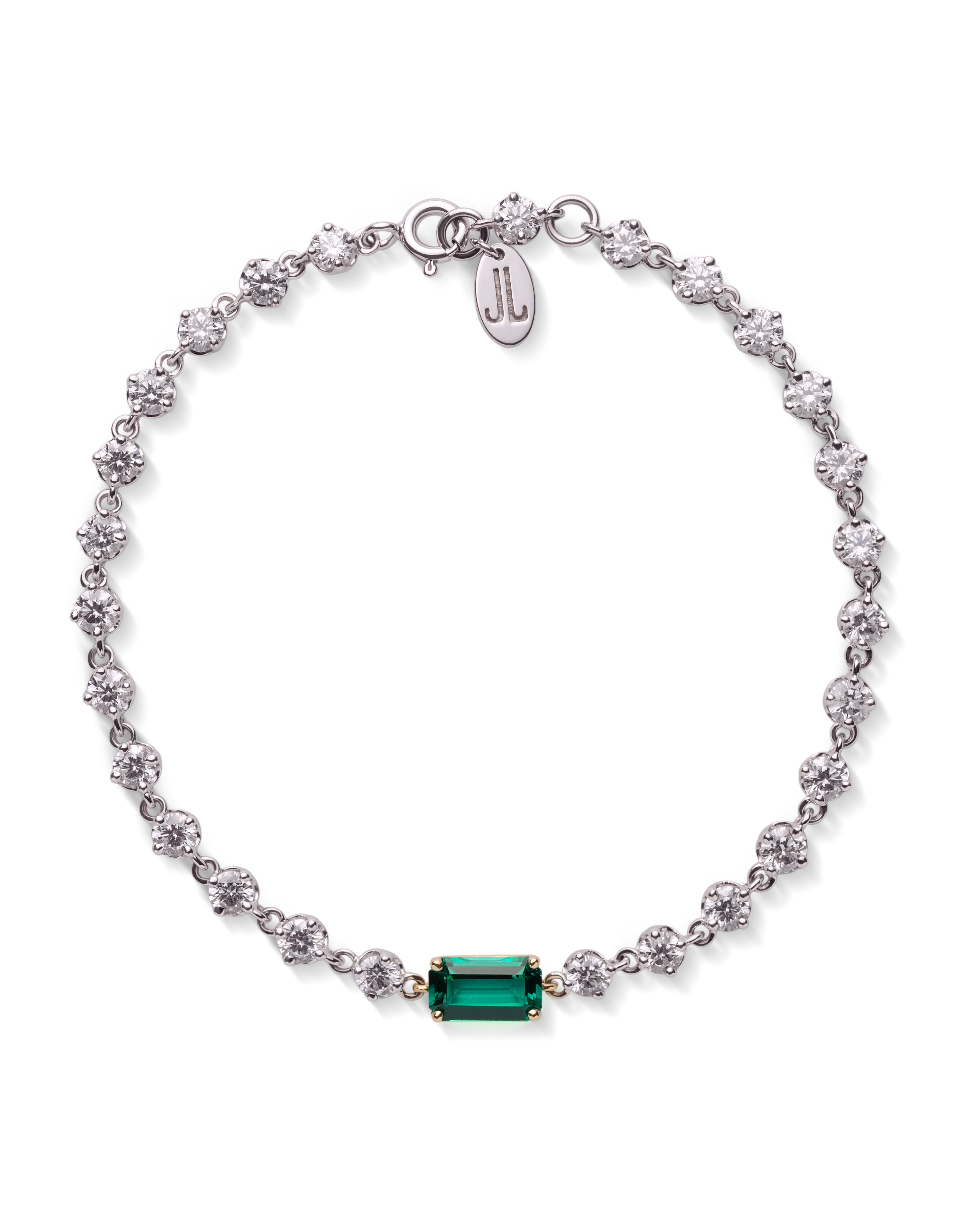 EL23 Diamond and emerald bracelet