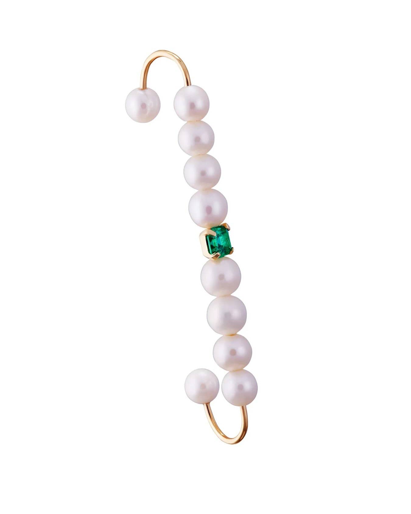 TR08 Cuff with pearls and emerald