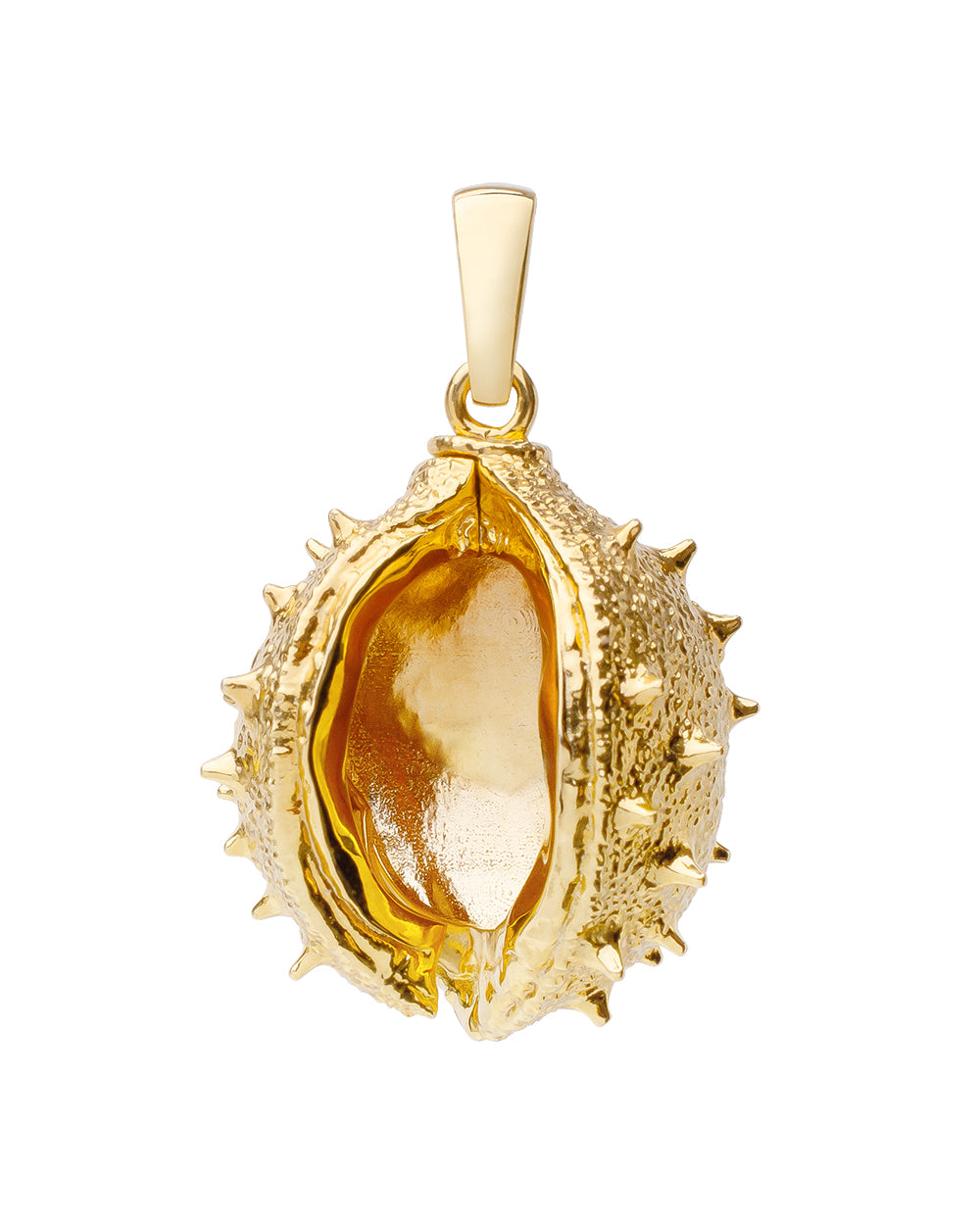 K01 Chestnut pendant made of brass plated with 24K gold / diameter 30 mm