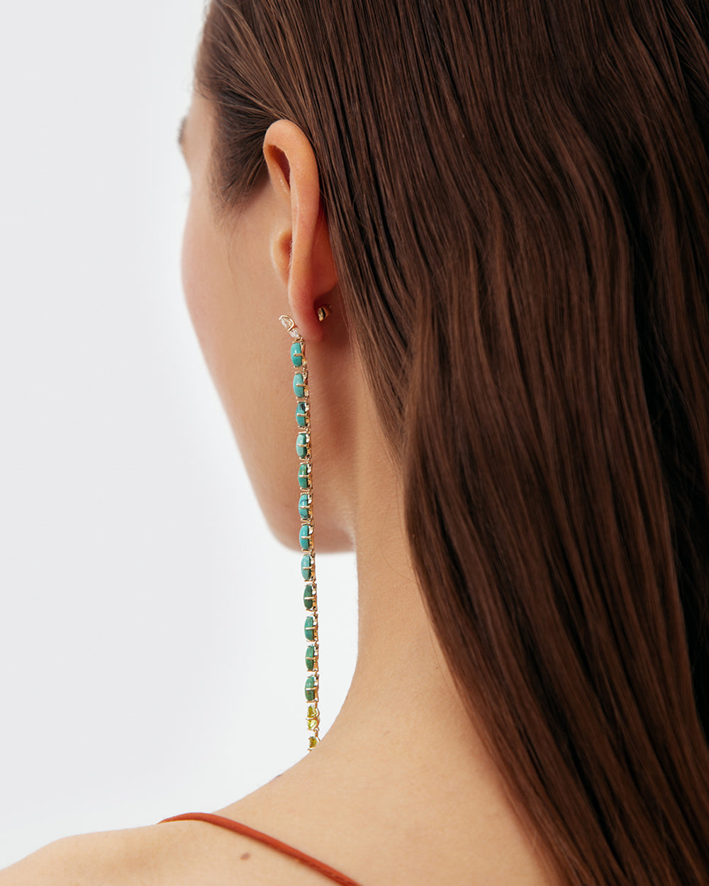 OC051 Turquoise snake earring