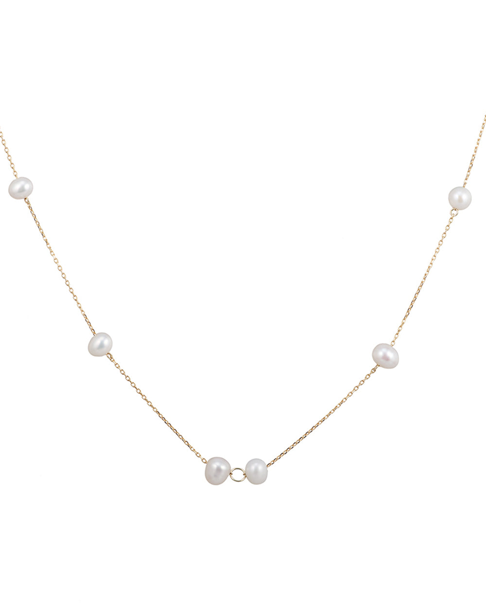 SM05 Lane long white pearl necklace