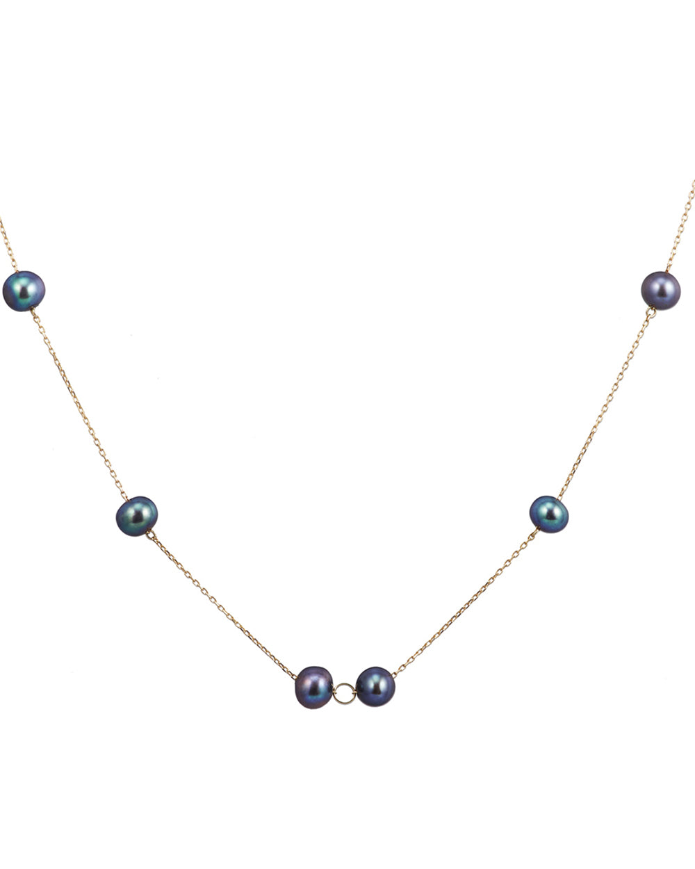 SM06 Lane long black pearl necklace