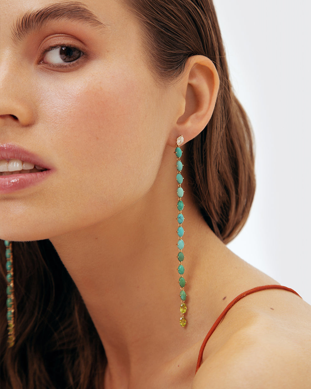 OC051 Turquoise snake earring