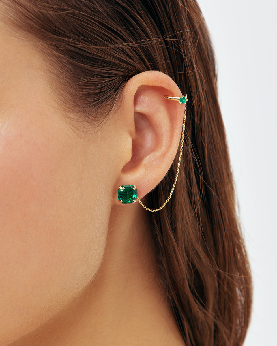 TR17 Octagon earrings with emerald